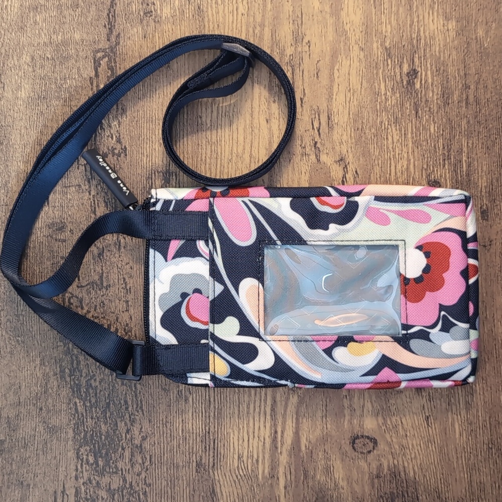 Vera Bradley Floral ID Phone Wallet Crossbody Bag
